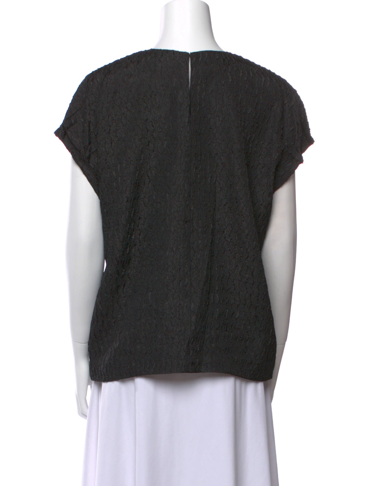 Donna Karan V-Neck Short Sleeve Blouse